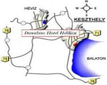 mapa - Hotel Helikon Keszthely - nad Balatonem - Hotell Helikon**** Keszthely - Trzygwiazdkowy hotel nad Balatonem