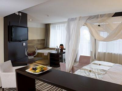 Luksusowy pokój z łożem z baldachimem i jacuzzi w hotelu Ozon  - Hotel Residence Ozon**** Matrahaza - tani hotel wellness z HB w Matra